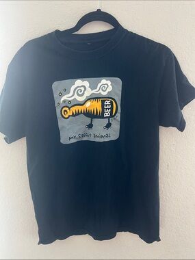 Black Short Sleeve Graphic Tee - My Spirit Animal Beer